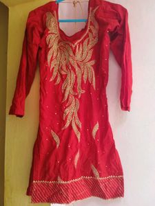 Red Suit Salwar With Duppata