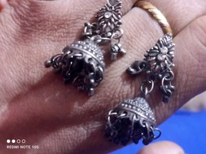 Oxidised Earrings With Tana Chain