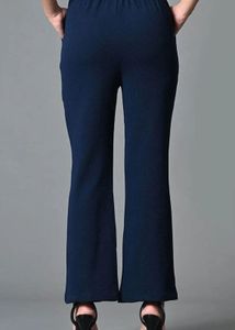 Navy Blue Flared Leg Pants