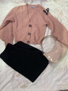 Zara Pink Knit Cardigan