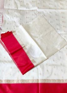 A Beautiful Red White Saree