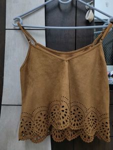 Caramel Cutwork Cami Top
