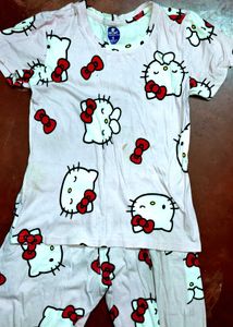Cute Hello Kitty Pajama Set