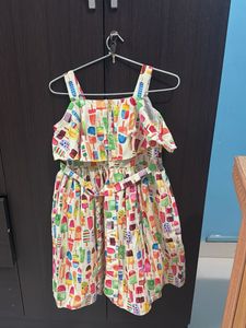 Girls' Fun Ice Cream Print Dress