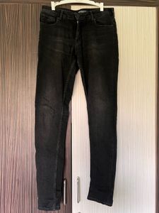Black straight fit denim