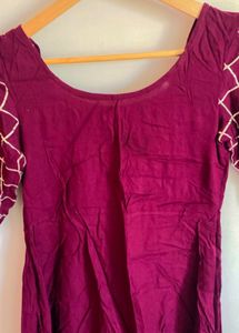 Unused Frock A Line Kurti Magenta/red Wine Colour