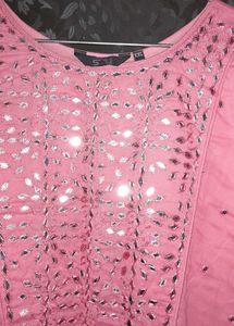 Pink Tiered 1 piece dress/kurti