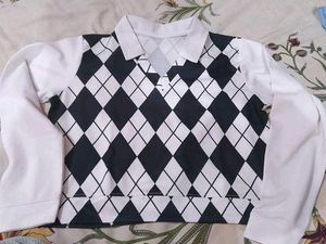 Argyle Knit Top