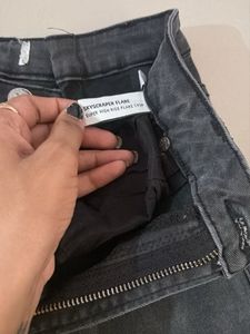 Raw Hem Flare Jeans