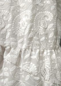 White Embroidered Maxi Skirt