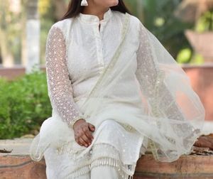 White Sequin Suit