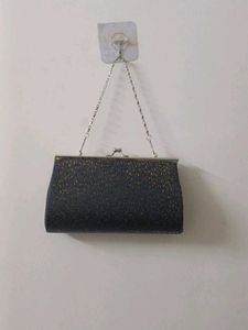 Evening Clutch Black &amp;Gold textured