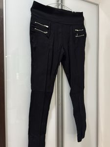 Black Zipper Detail Pants
