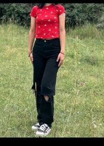 Black Wide High Waist Jeans