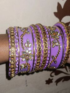Purple &amp; Gold Indian Bangles