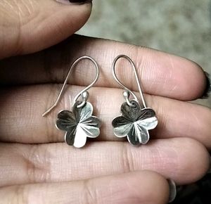 925 Sterling Silver Clover Earrings Without Box