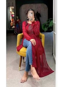 Red Naira Kurta