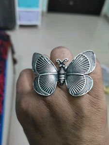 Butterfly Silver Big Ring