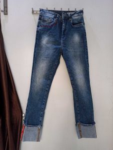 Distressed Cuff Jeans