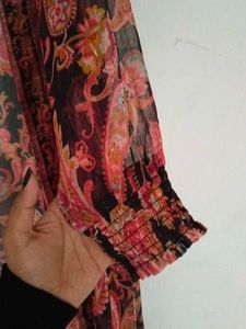 Paisley Print Sheer Shrug