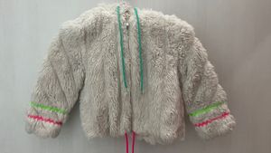 white fur jacket