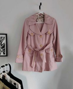 Pink Short Trench Coat