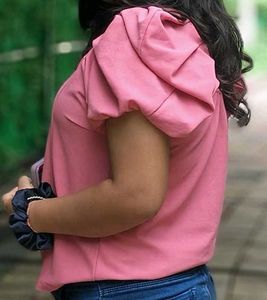 Pink Puff Sleeve Blouse