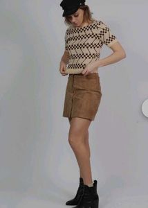 Argyle Knitted Crop Top