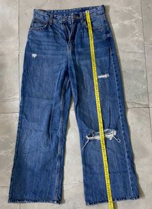 Ripped Wide Leg Jeans