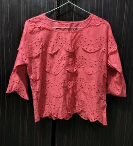 Red Cut Out Top
