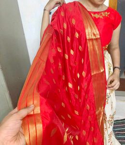 Red &amp; Cream Lehenga Choli