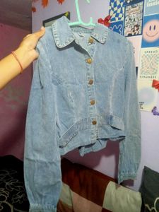 Denim Jacket w/ Flower Patch