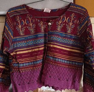 Maroon Polka Dot Dress with jacket