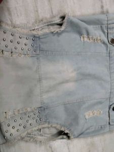 Denim Vest with Studs