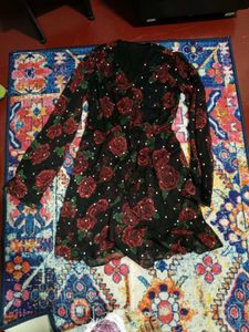 Rose Print Mini Dress