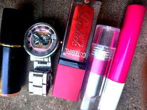 3lipstik With Watch Combo