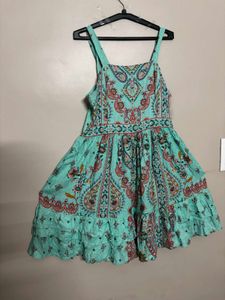 Teal Paisley Print Sundress