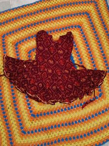 Beautiful Patola Printed Pure Cotton Baby Frock