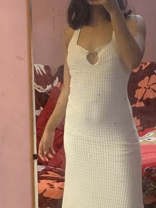 White Knit Maxi Dress