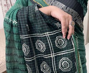 Pure Cotton Tanth Handblock Saree