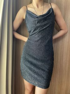 Glittery Black Bodycon Dress