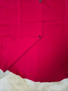 Elegant Red 3/4 Sleeve Tunic Top