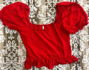 Only Bardot Top Red Color