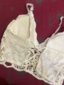 White Crochet Lacey Top/Bralette Backless💌💘