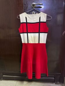 Red &amp; White Mondrian Style Dress