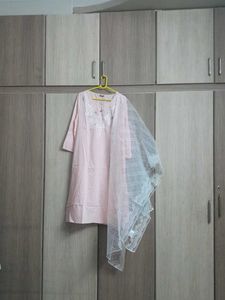 Pink Embroidered Kurta Set nt available below 2000