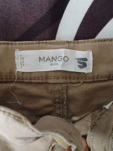 Mango Kids Khakhi Green Shorts