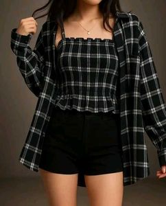 Trendy Plaid Two-Piece Outfit