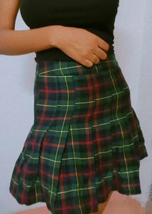 Korean Cute Miniskirt Checked Pattern
