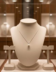 Pearl Pendant Necklace &amp; Earrings Set